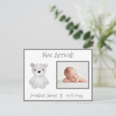 ベビーフォト男女兼用タイポグラフィ名の状態 案内ポストカード (スタンド正面)