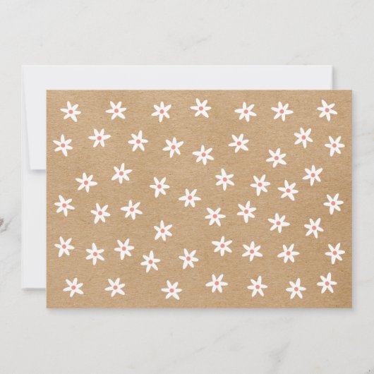 ベビーフォト素朴ボホフローラサンキュー誕生 案内状 (裏面)