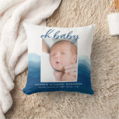 ベビーフォト統計ブルーグラデーションウォーター色 クッション (ブランケット)