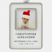 ベビーフォト誕生の状態 シルバープレートフレームオーナメント (正面)