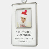 ベビーフォト誕生の状態 シルバープレートフレームオーナメント (左)