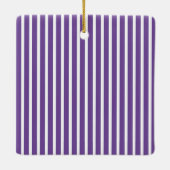 ベビーフォト誕生統計オーナメント | 紫ストライプ色 セラミックオーナメント (裏面)