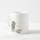 ベビーフクロウが夜に潜る コーヒーマグカップ (正面左)