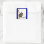 ベビーフクロウが夜に潜る スクエアシール (バッグ)