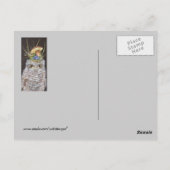 ベビーフクロウとブルーベリーとキノコ帽子 ポストカード (裏面)