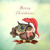 ベビーフクロウのクリスマスハットと贈り物 ウィンドウサイン (シート3)