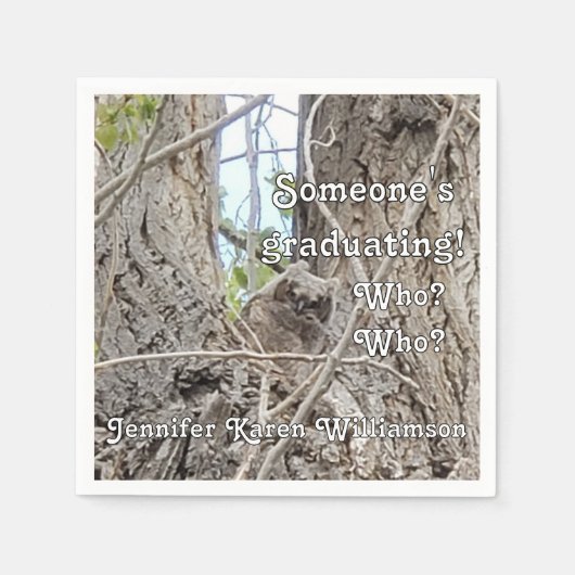 ベビーフクロウの卒業生 スタンダードカクテルナプキン (正面)