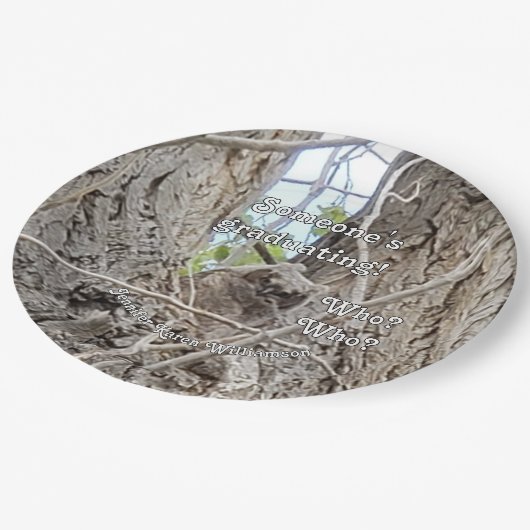 ベビーフクロウの卒業生 ペーパープレート (アングル)