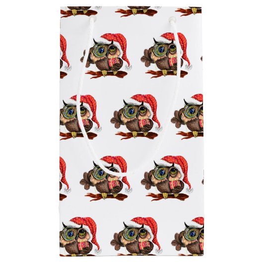 ベビーフクロウインクリスマスハット抱き枕 スモールペーパーバッグ (裏面)