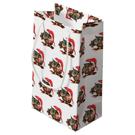 ベビーフクロウインクリスマスハット抱き枕 スモールペーパーバッグ (裏面アングル)