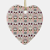 ベビーフクロウズオンピンクパターン セラミックオーナメント (右)