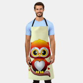 ベビーフクロウラブハート漫画 エプロン (着用した状態)