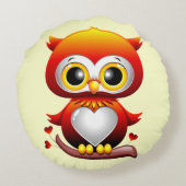 ベビーフクロウラブハート漫画 ラウンドクッション (裏面)