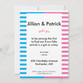 ベビーフクロウ性別が赤ちゃんシャワーを明かす 招待状 (裏面)