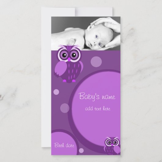 ベビーフクロウ発表 案内状 (正面)