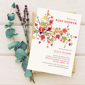 ベビーフクロウ秋の赤ちゃんシャワーで孵化 招待状