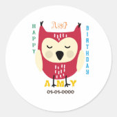 ベビーフクロウ1歳 ラウンドシール (正面)