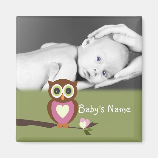 ベビーフクロウ/写真 マグネット (正面)