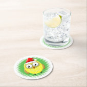 ベビーフクロムカートンサンタスハット ラウンドペーパーコースター (インサイチュ)