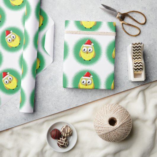 ベビーフクロムカートンサンタスハット ラッピングペーパー (クラフト)