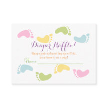 ベビーフットプリントベイビーシャワーオムツラッフルチケット