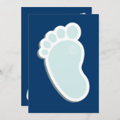 ベビーフットプリントベビーシャワー 招待状 (正面/裏面)