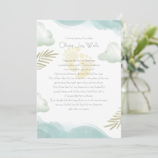 ベビーフットプリント記念カード 案内状 (スタンド正面)