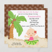 ベビーフラガールベビーシャワー招待状 招待状 (正面/裏面)