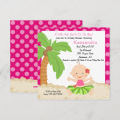ベビーフラガールベビーシャワー招待状 招待状 (正面/裏面)