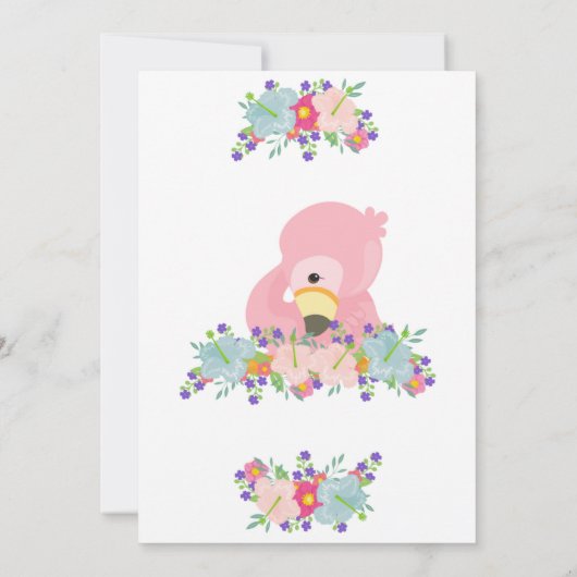 ベビーフラミンゴサマーバースデーパーティーの招待 招待状 (裏面)