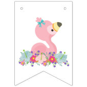 ベビーフラミンゴハッピーバースデー バンティングフラッグ (第1の旗)