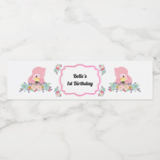 ベビーフラミンゴパーティーウォーターボトルラベル ペットボトルラベル