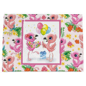 ベビーフラミンゴパーティー ラージペーパーバッグ (正面)