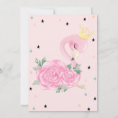 ベビーフラミンゴ、星、プリンセス  ベビーシャワー 招待状 (裏面)