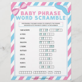 ベビーフレーズのスクランブル[ジェンダーの驚き] レターヘッド