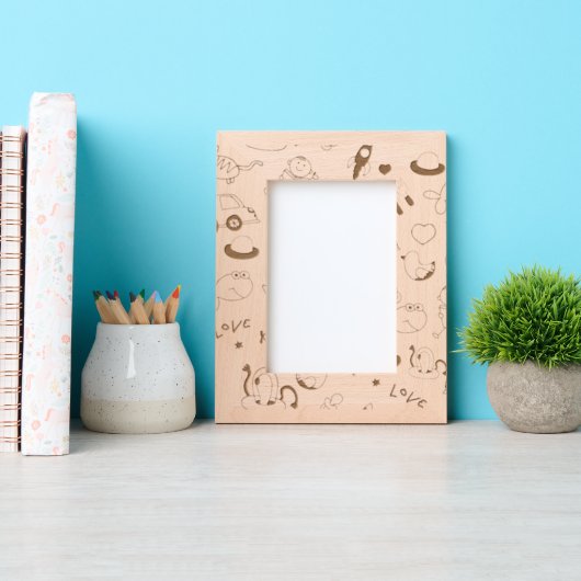 ベビーフレームレーザエッチング写真フレーム レーザー彫刻フレーム (正面)