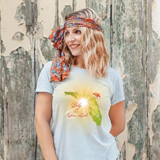 ベビーフロリダの冬の外おもしろいで暖かい Tシャツ