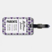 ベビーフロージパープルグレイアーガイルパターンバッグラベル ラゲッジタグ (裏面横)