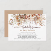 ベビーフローラベビーシャワー エンクロージャーカード (正面/裏面)