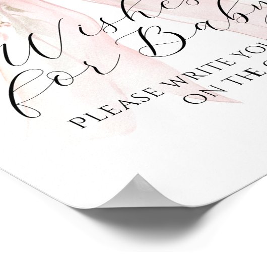 ベビーフローラボウガールベビーシャワーゲームの願い ポスター (角)