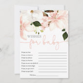 ベビーフローラユリの女の子の赤ちゃんシャワーの願い 招待状 (正面)