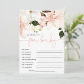 ベビーフローラユリの女の子の赤ちゃんシャワーの願い 招待状 (スタンド正面)