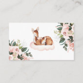 ベビーフローラ水彩鹿用ベビーシャワーブック エンクロージャーカード (裏面)