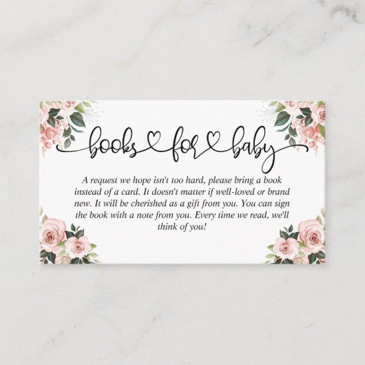 ベビーフローラ水彩鹿用ベビーシャワーブック エンクロージャーカード (正面)