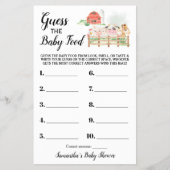 ベビーフードファーム赤ちゃんシャワーゲームカードを推測 チラシ (正面)