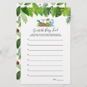 ベビーフード恐竜の赤ちゃんシャワーゲームを推測 (正面/裏面)