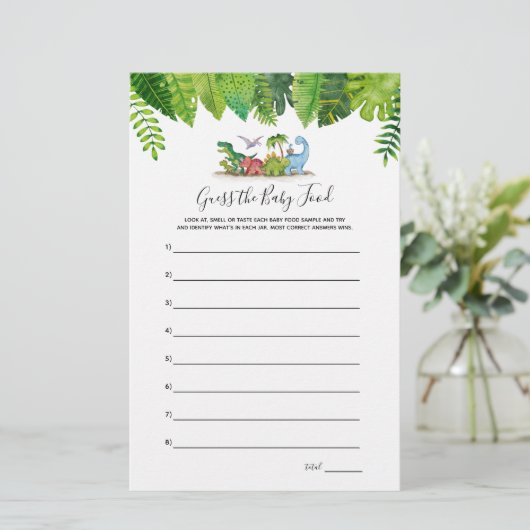 ベビーフード恐竜の赤ちゃんシャワーゲームを推測 (スタンド正面)