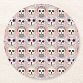 ベビーフール淡い色のの背景パターン ラウンドペーパーコースター (正面)