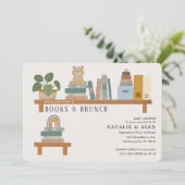 ベビーブックシェルフタウペニュートラルベビーシャワー 招待状 (スタンド正面)