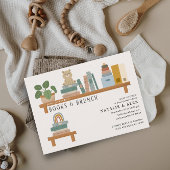 ベビーブックシェルフタウペニュートラルベビーシャワー 招待状